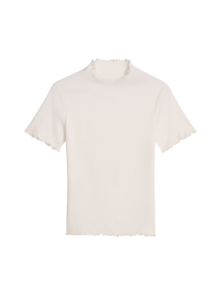 Ripp-T-Shirt slim in Silky White