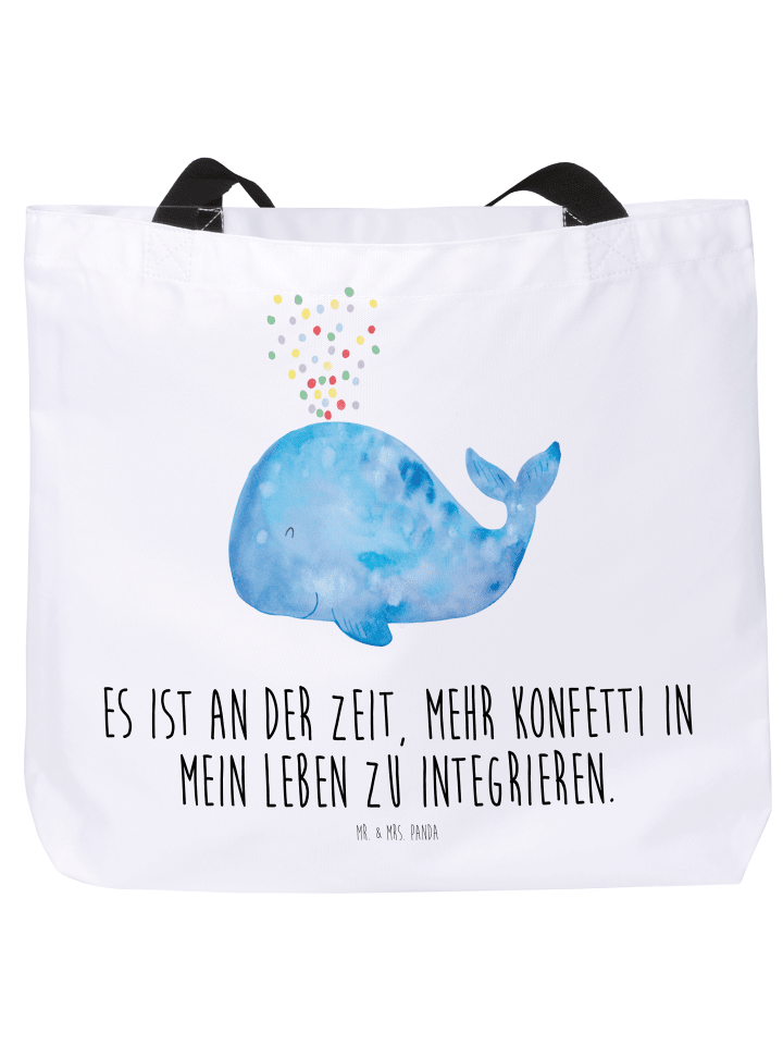 Tote Bag Wal Konfetti mit Spruch in Weiß