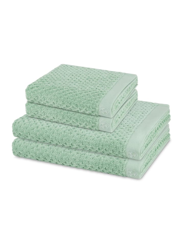 2 X Handtuch 2 X Duschtuch im Set Harmony in Salbei