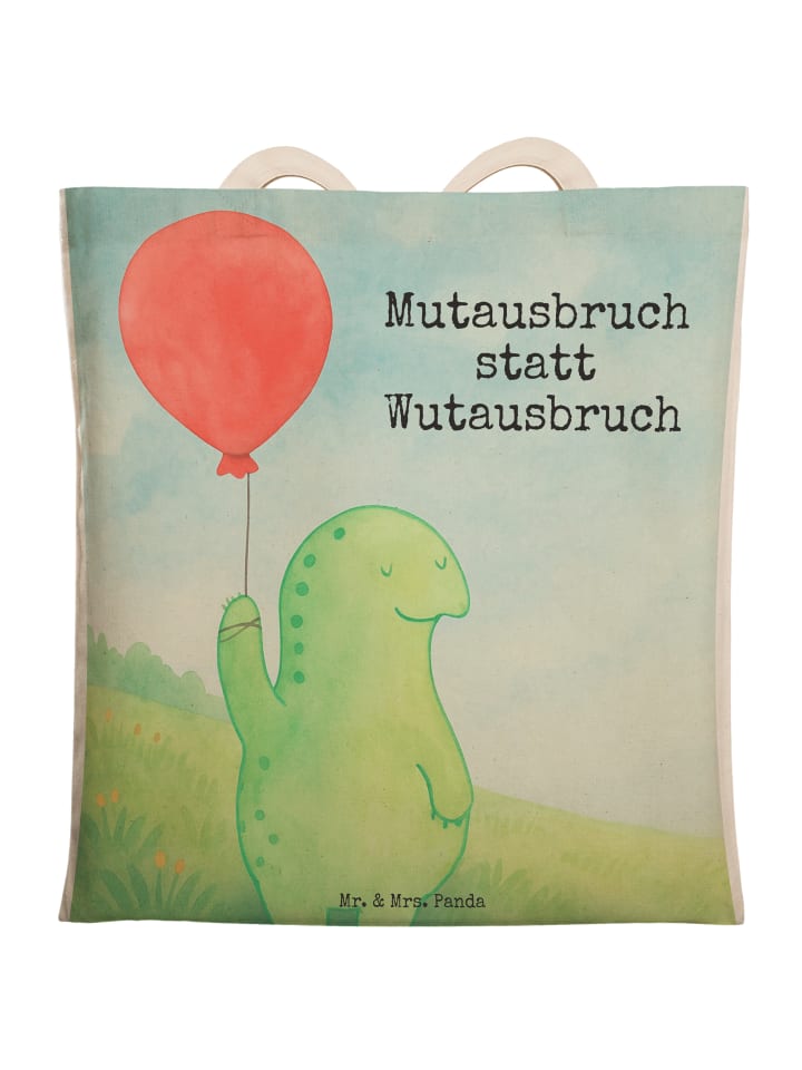 Tasche Schildkröte Luftballon Design mit Spruch in Weiß