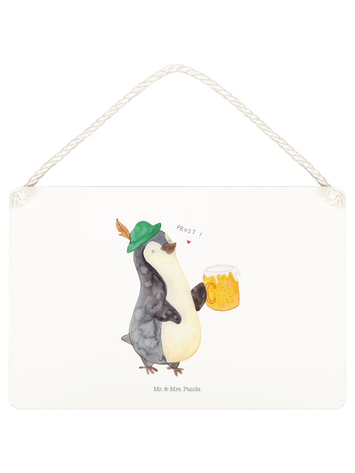Schild Pinguin Bier ohne Spruch in Weiß