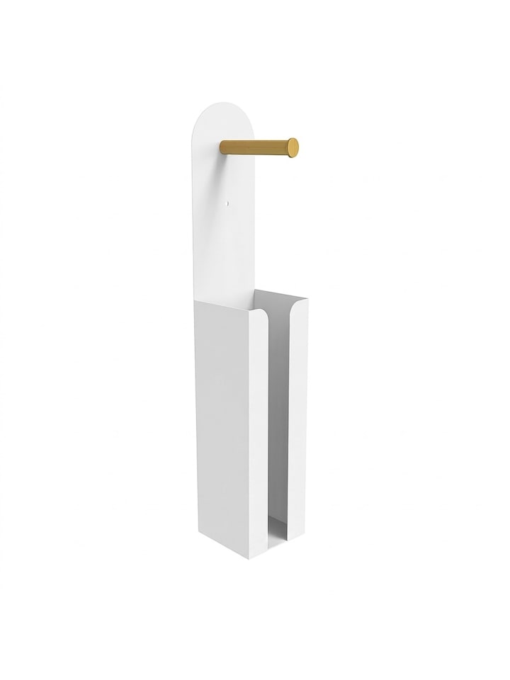 Toilettenpapierhalter in Weiß/ Natur - (B)12 x (H)66 x (T)11 cm