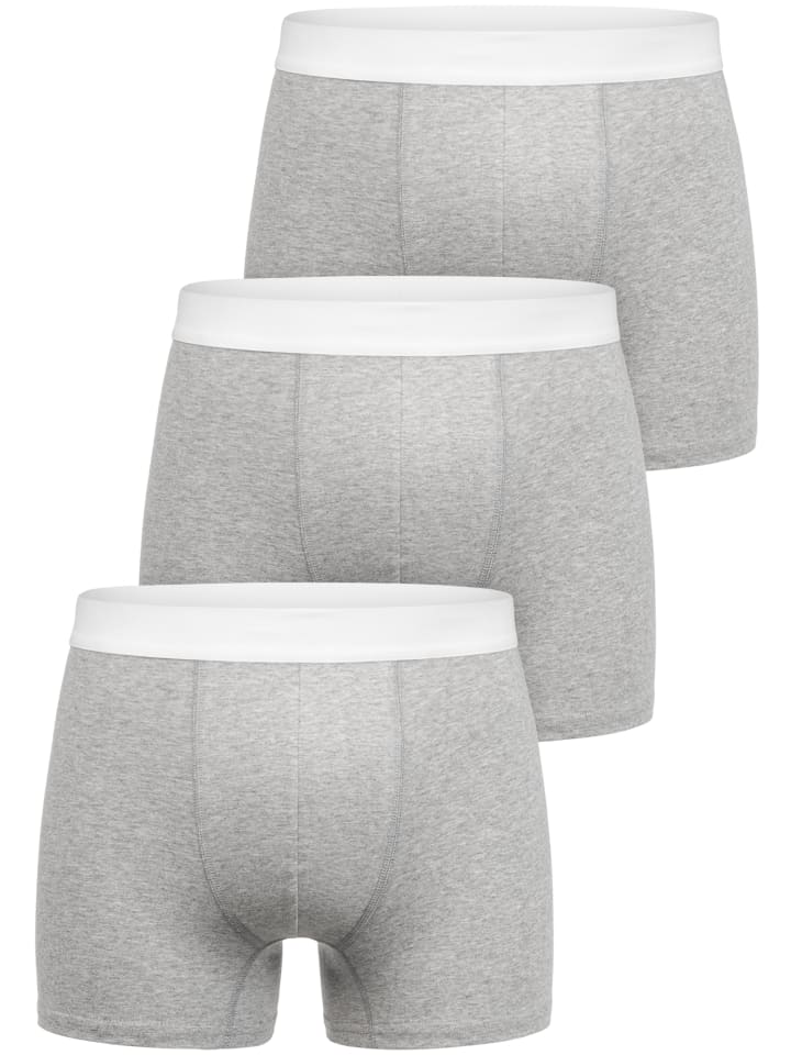 3er Pack Boxershorts BEAU in Grau/Weiß