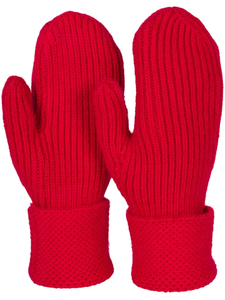 Strick Fäustlinge in Rot