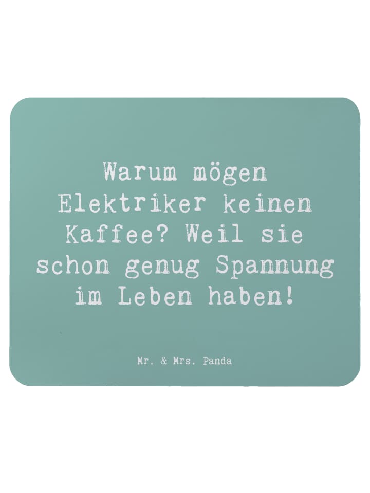 Mouse Pad Spruch Elektriker Witz mit Spruch in Meeresbrise