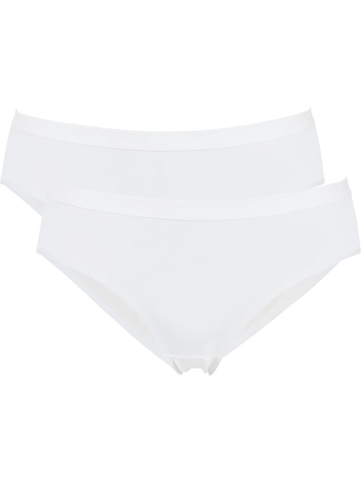 Baumwolle, Single-Jersey Slip 2er-Pack in weiß