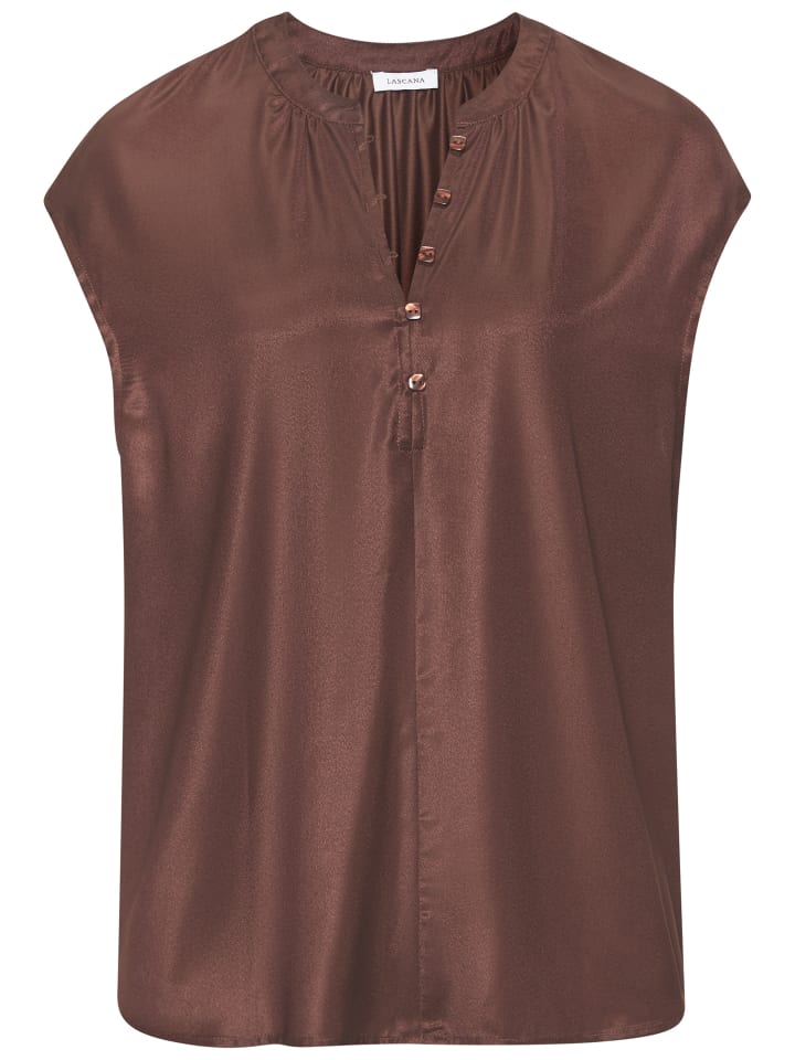 Satinbluse in braun