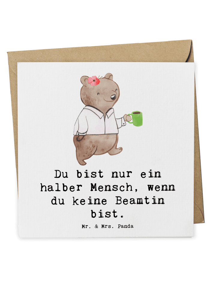 Grußkarte Beamtin Herz mit Spruch in Weiß