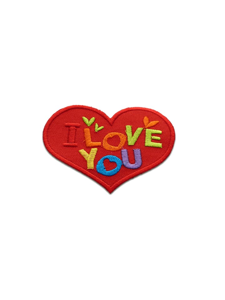 Herz I Love You LiebeApplikation Bügelbild inRot