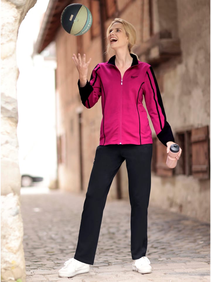 Freizeitanzug in pink-schwarz