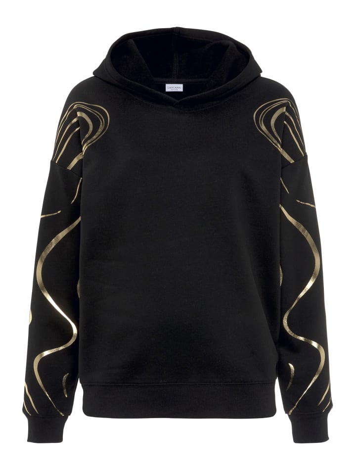 Hoodie in gold, schwarz