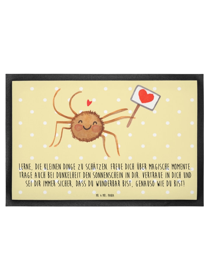 Schmutzfangmatte Spinne Agathe Motivation mit S... in Gelb Pastell