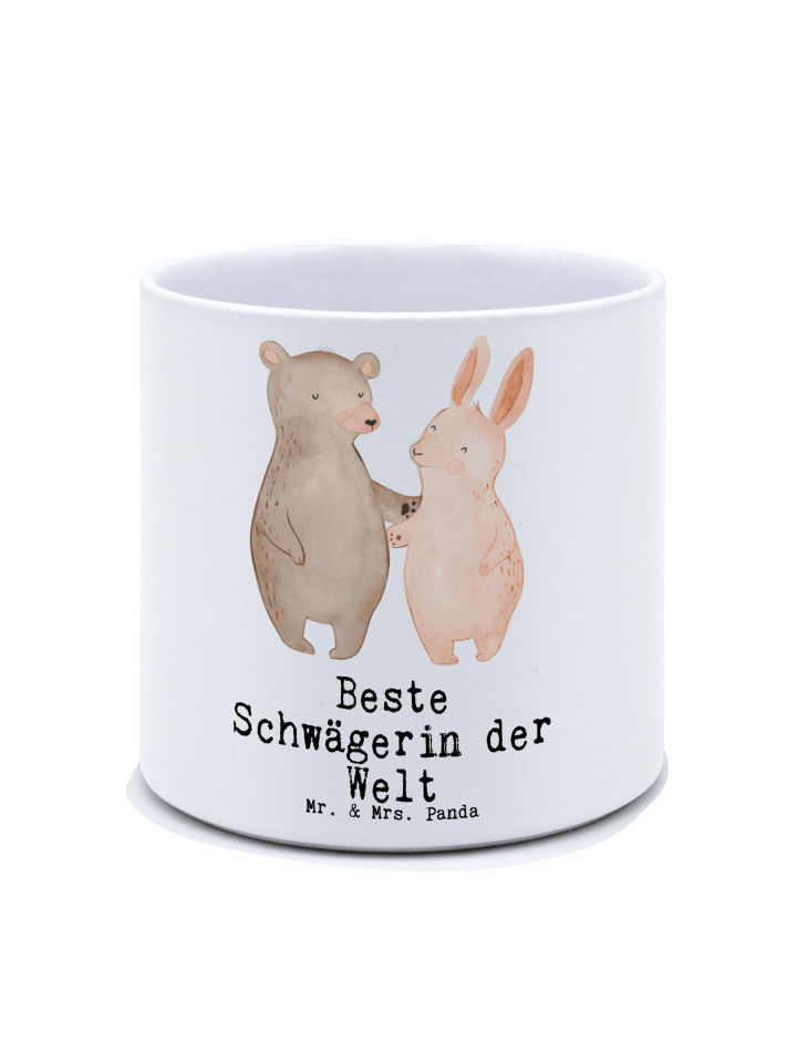 Kräutertopf Hase Beste Schwägerin der Welt mit ... in Weiß