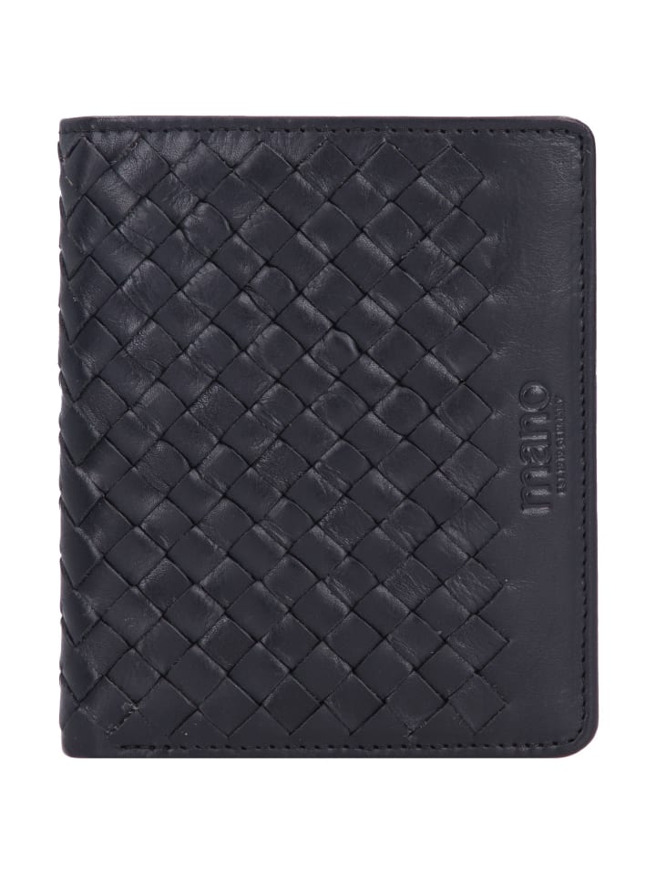 Don Luca Geldbörse Leder 10 cm schwarz