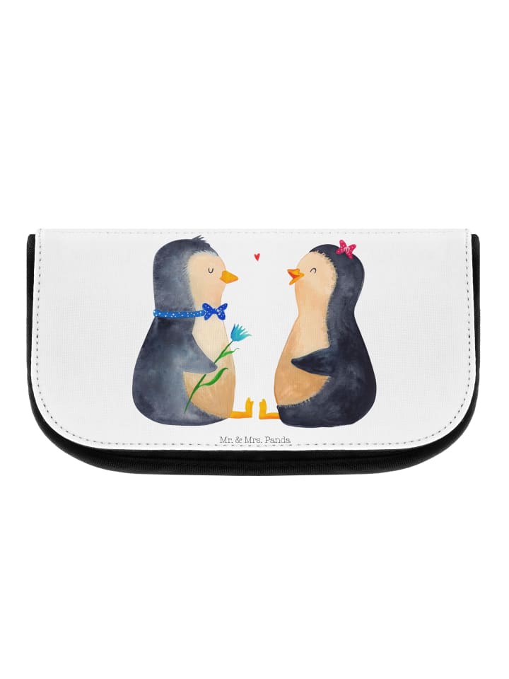 Beautycase Pinguin Pärchen ohne Spruch in Weiß