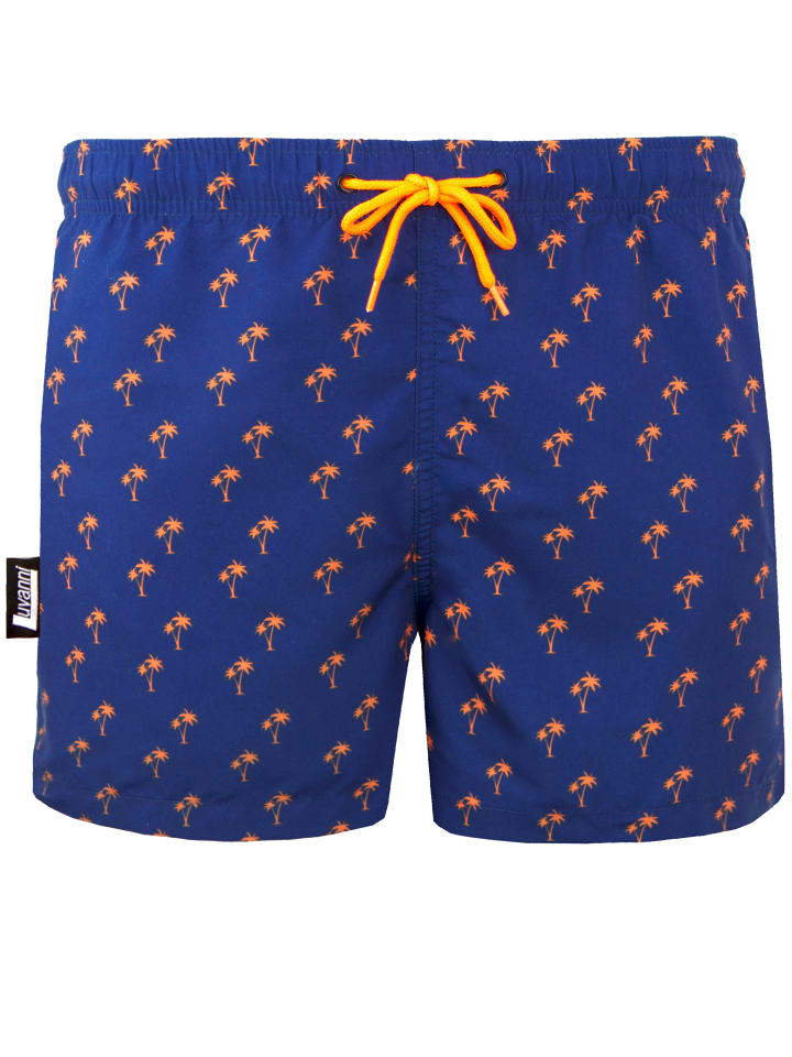 Boardshorts Style 22-24 mit Palmen in Orange