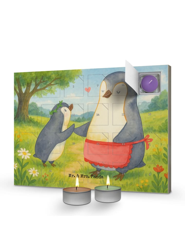 Adventskalender Pinguin mit Kind Design ohne Sp... in Weiß