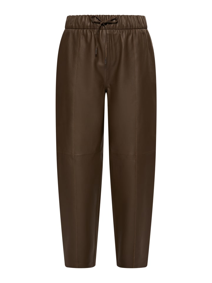 Damen Lederhose in Taupe