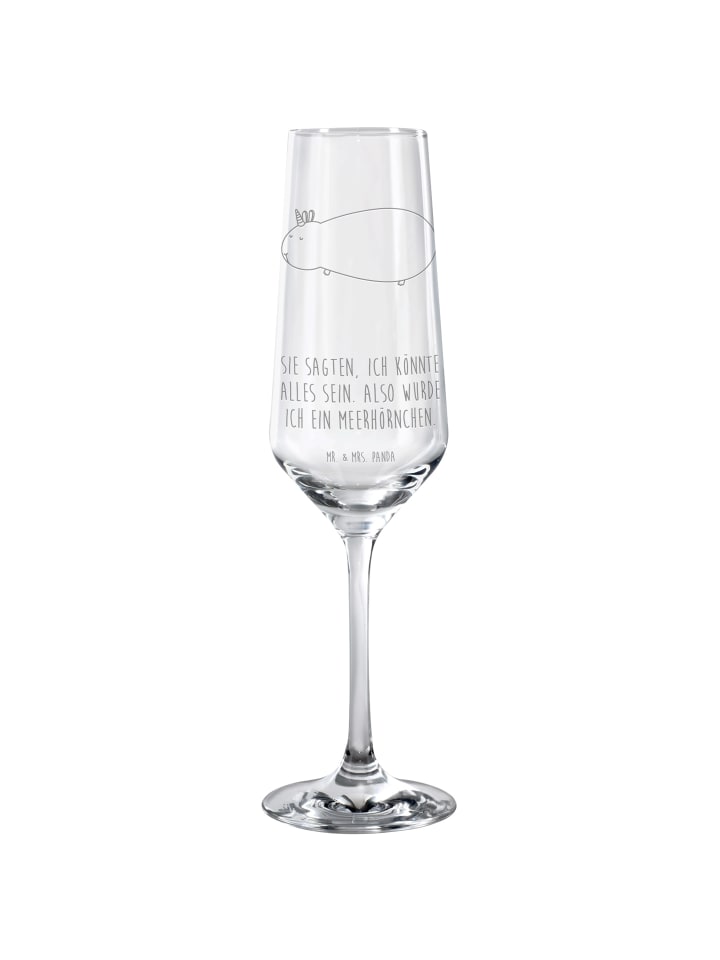 Trinkglas Einhorn Meerschweinchen mit Spruch in Transparent