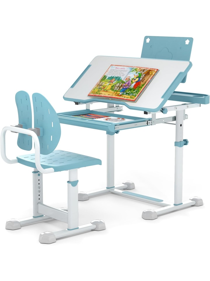 Schreibtisch Kinder mit Stuhl in Blau