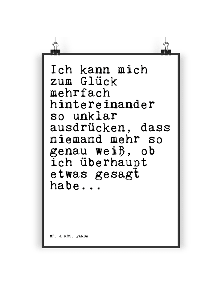 Poster Ich kann mich zum... mit Spruch in Weiß