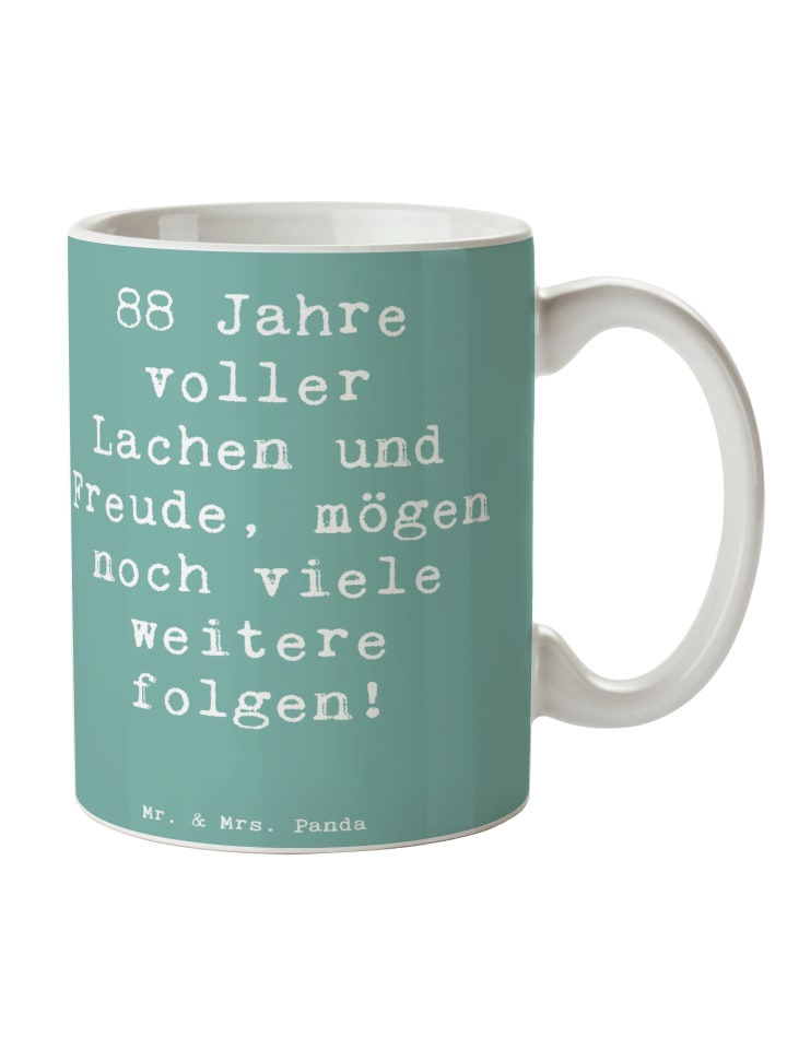 Becher Spruch 88. Geburtstag Freude mit Spruch in Meeresbrise