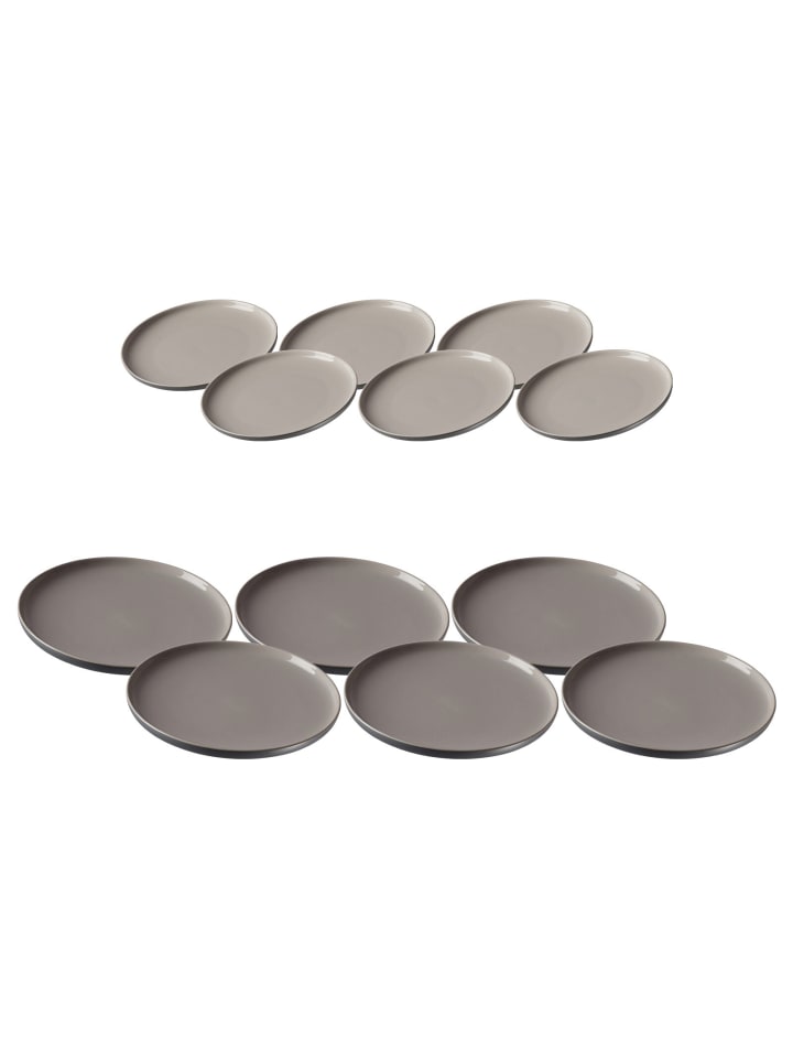 12er Set Tafelservice Jasper in in grau