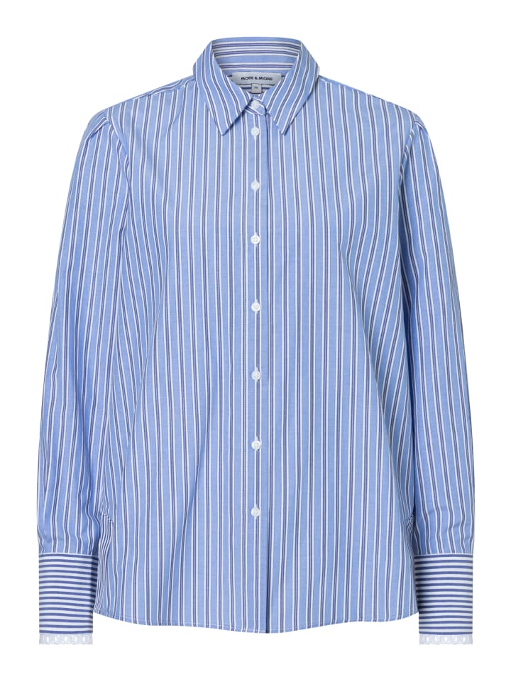 längere Langarm-Hemdbluse, gestreift in stripes