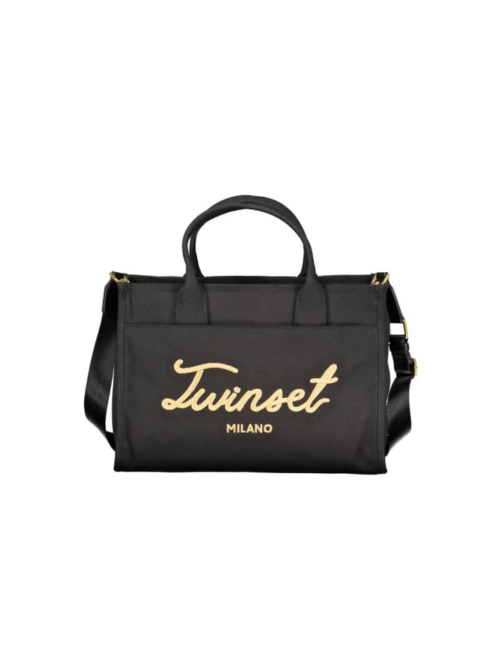Schwarz Baumwolle Damen Tote-Bag