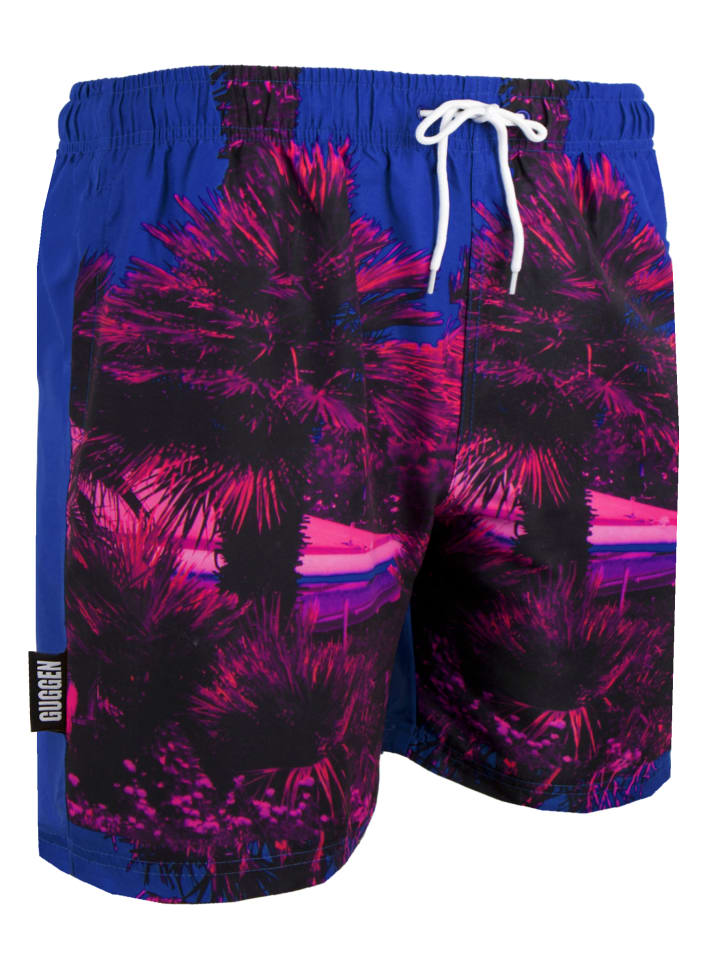 Badehose mit Palmen Muster Pink