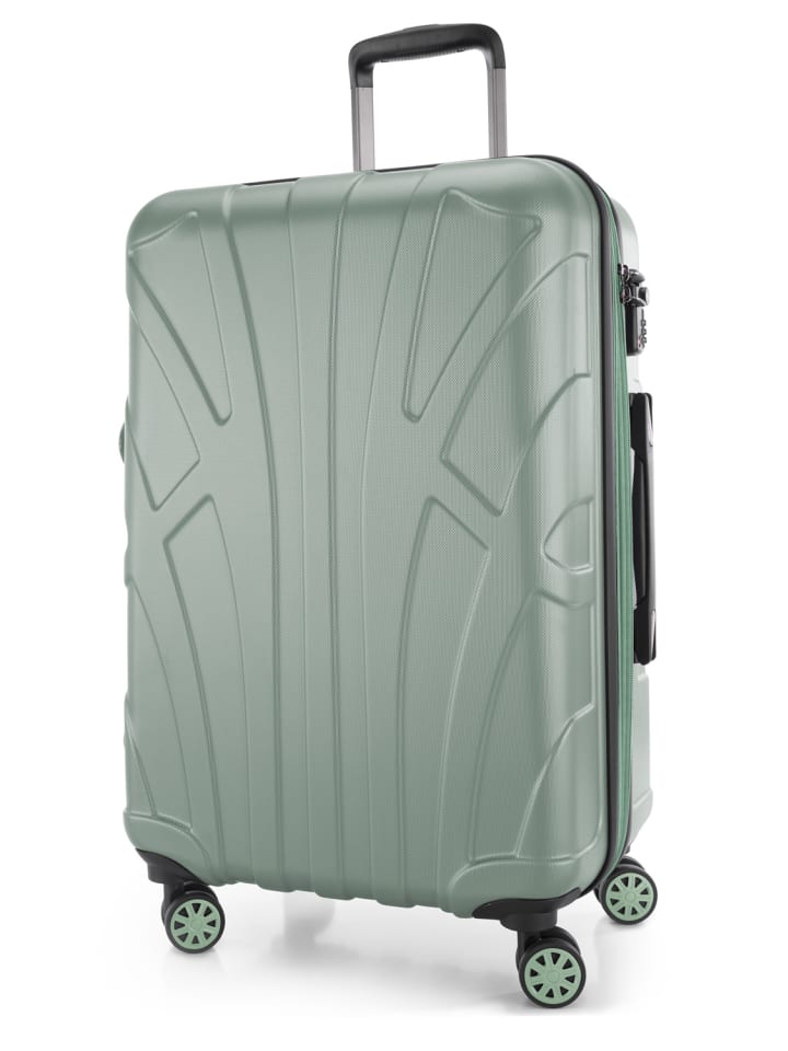 mittelgroßer Hartschalen-Koffer Check-In Reisekoffer Trolley TSA 68L in Mint