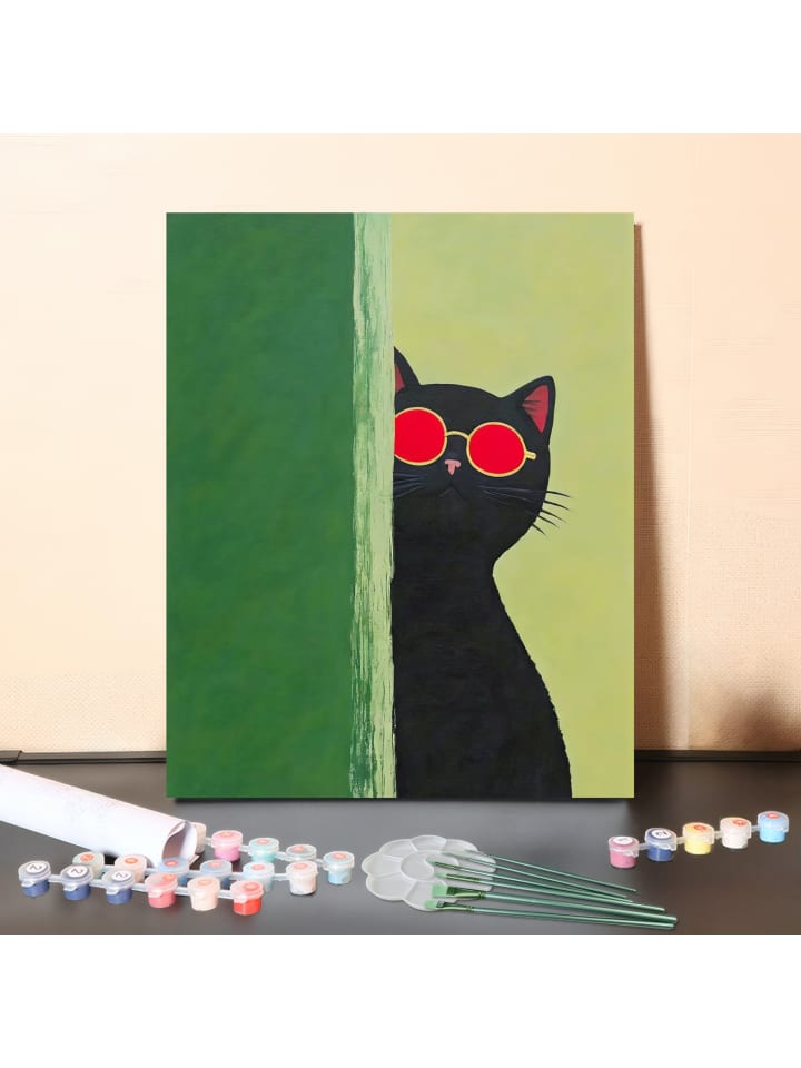 DIY Malen nach Zahlen Set-"Coolkatze" 