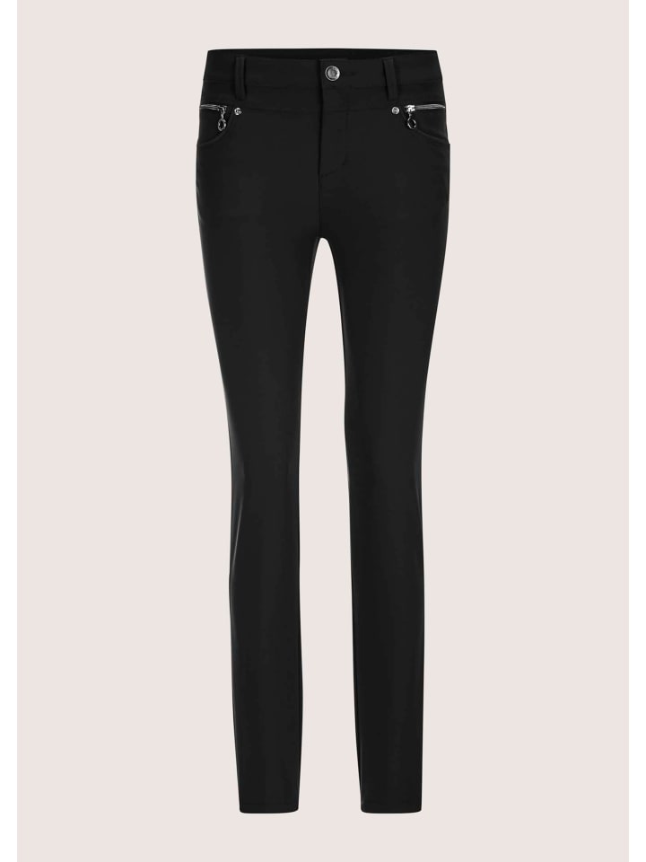 Slim Fit Stretchhose mit Taschen in schwarz