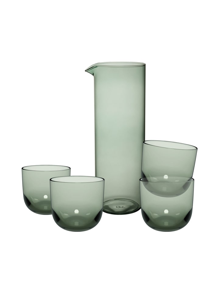 5-tlg. Trinkgläser mit Karaffe Like Glass in Sage