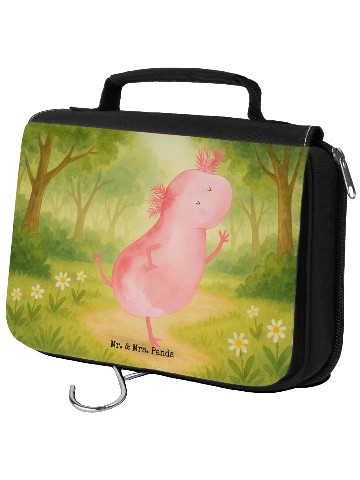 Kosmetiktasche Axolotl Tanzen Design ohne Spruch in Weiß