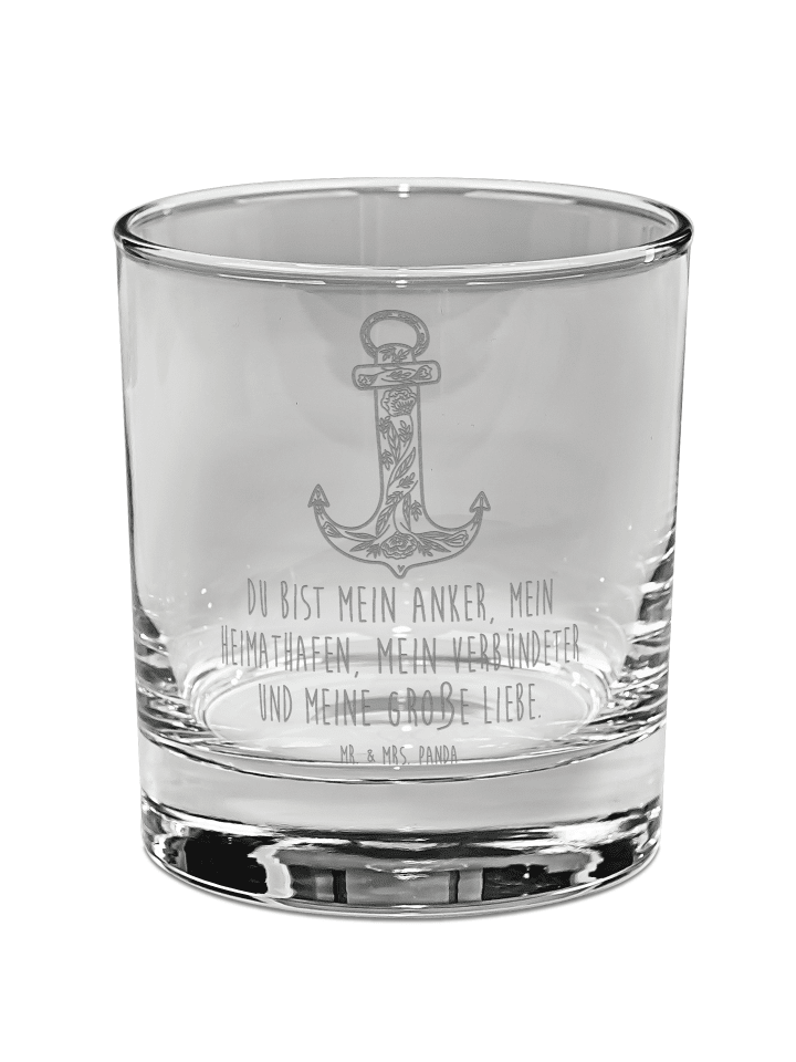 Tumbler Anker Blau mit Spruch in Transparent