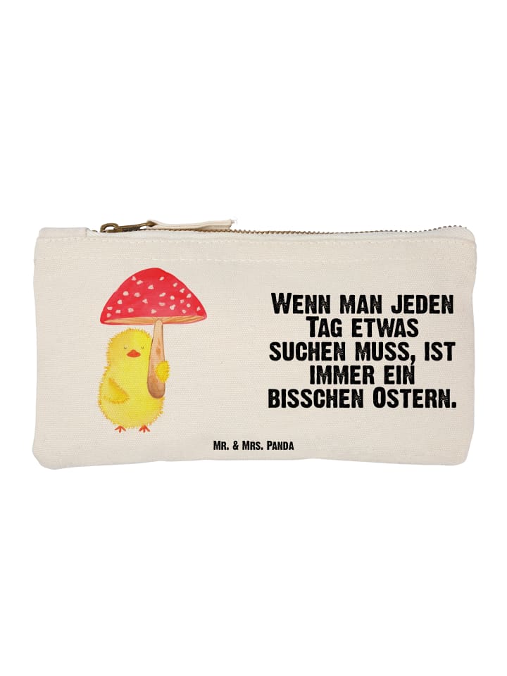 Federmappe Küken Fliegenpilz mit Spruch in Weiß