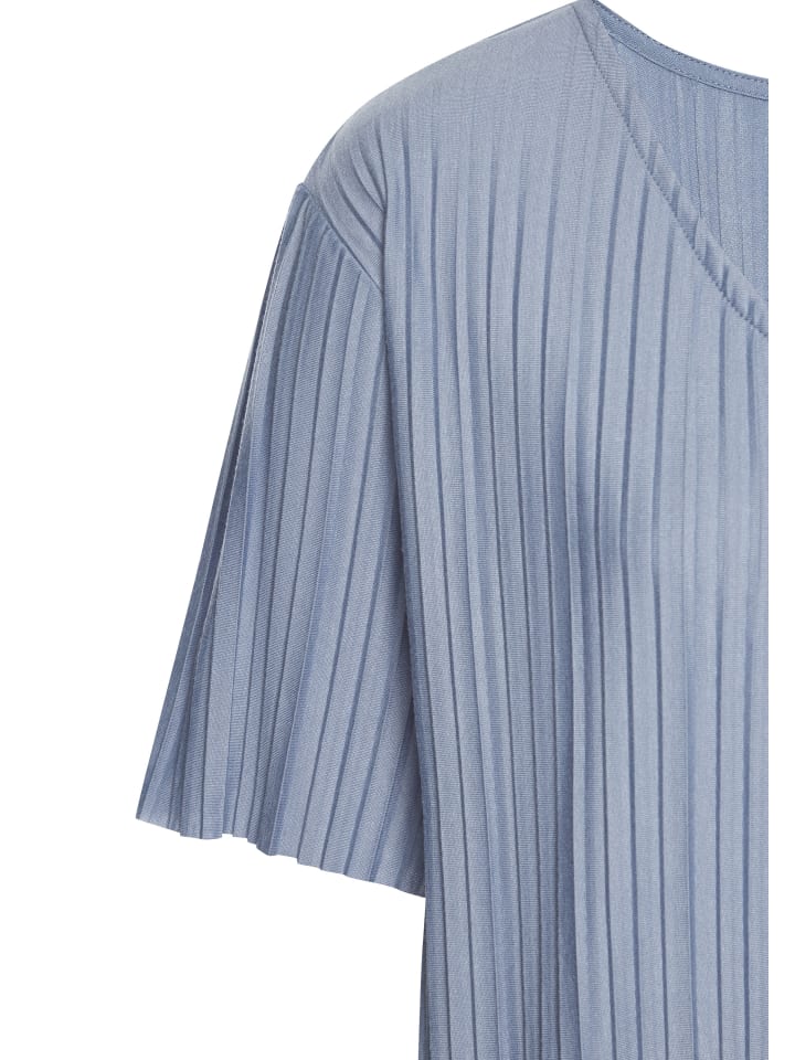 Plisseeshirt in himmelblau