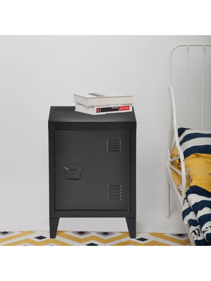 Nachtschrank Inari in Schwarz (H)57cm (B)40cm (T)30cm