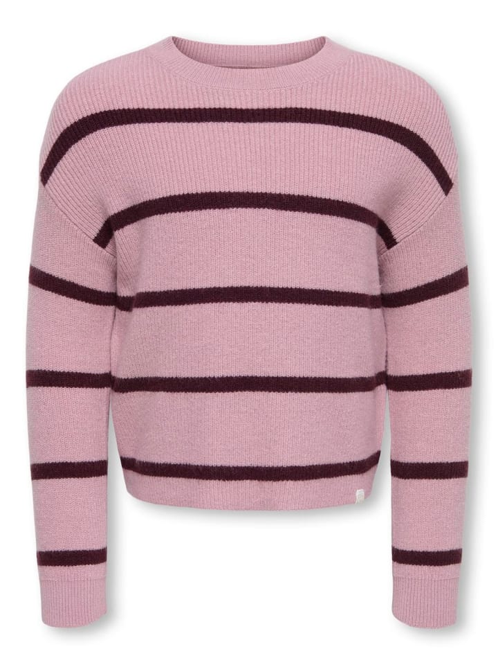 Gestreifter Strickpullover Rundhals Kmgfranca in keepsake lilac