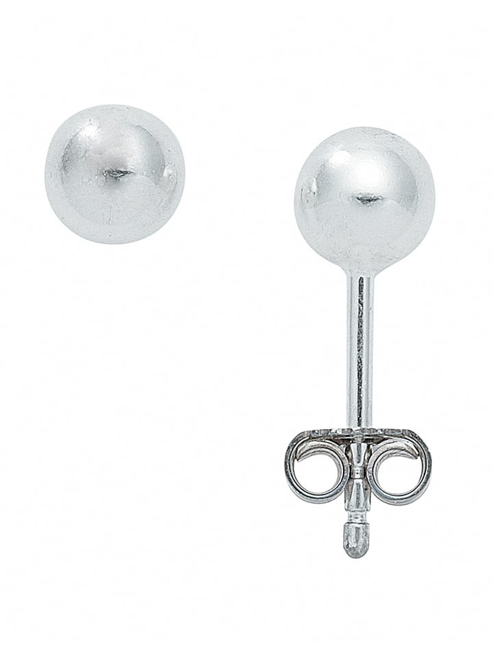 Damen 925 Silber Ohrringe / Ohrstecker Ø 5 mm in silber