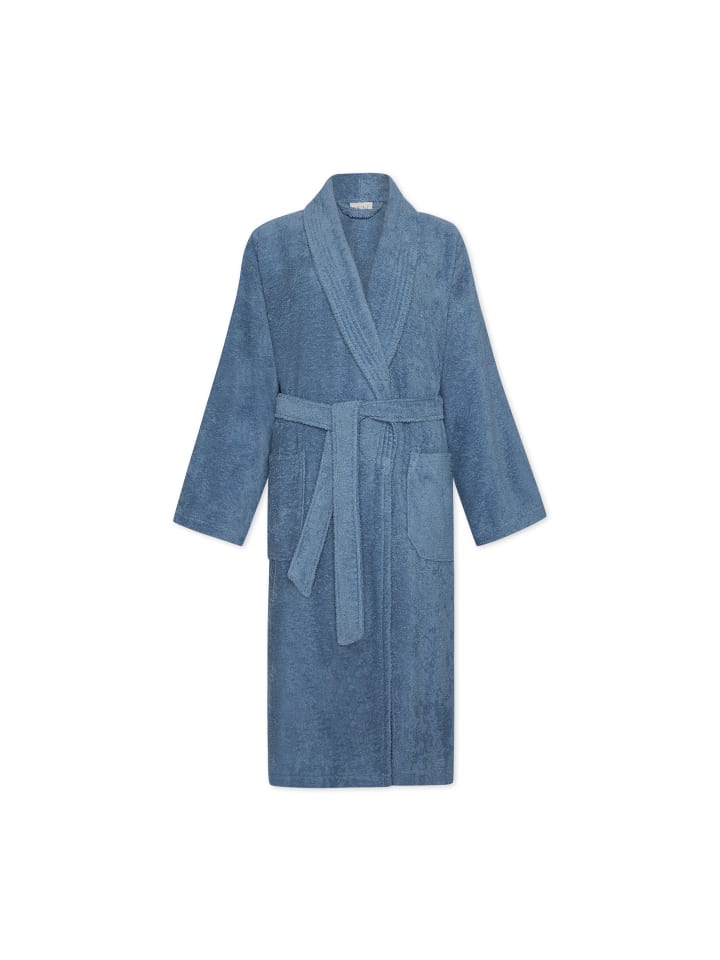 Schalkragenmantel Homewear in steel blue