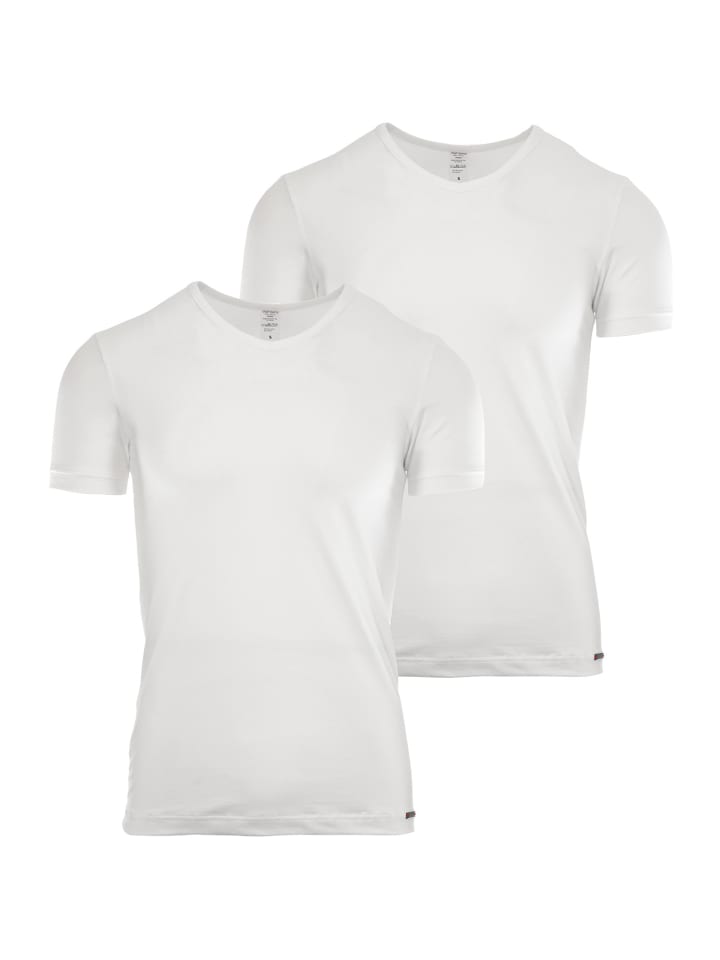 2-Pack T-Shirt V-Neck RED1601 in Weiß