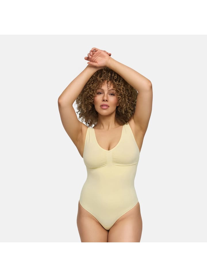 Figurformender Body mit Slip in Babygelb
