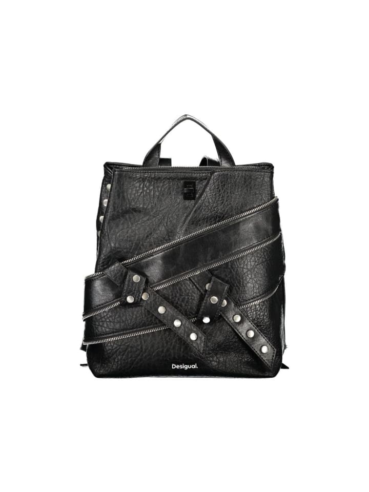 Schwarz Damen Rucksack aus Polyurethan