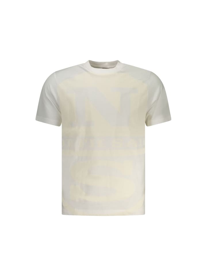 Weiß Baumwolle Herren T-Shirt