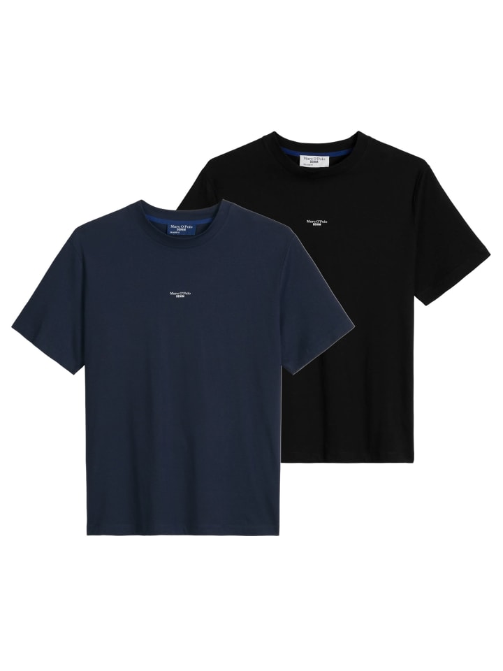 T-Shirt 2er Pack in Schwarz/Dunkelblau