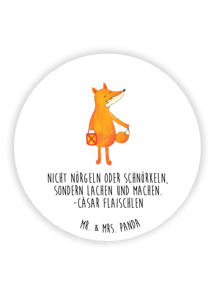 holzmagnet Fuchs Laterne mit Spruch in Weiß