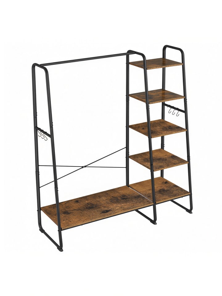 Kleiderständer Colten in Braun-Schwarz - (B)120 x (H)160 x (T)45 cm
