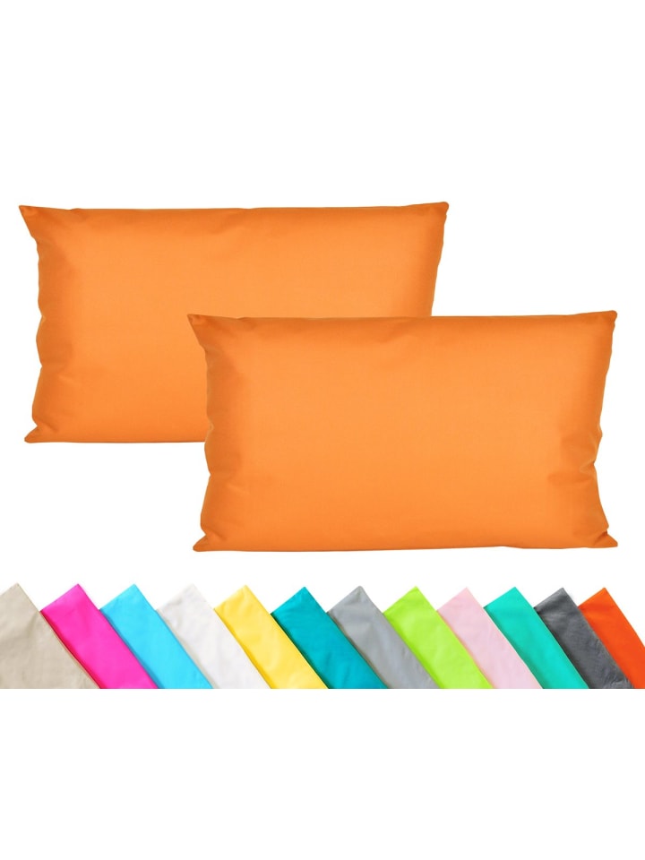 2er Set Outdoor Kissenhülle 30x50cm in Orange